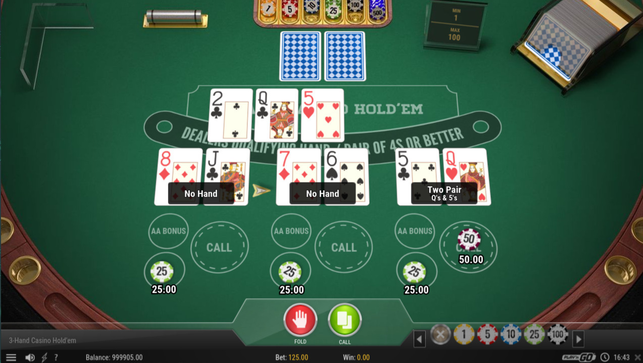 3-Hand Casino Hold’em от Play’n’GO 
